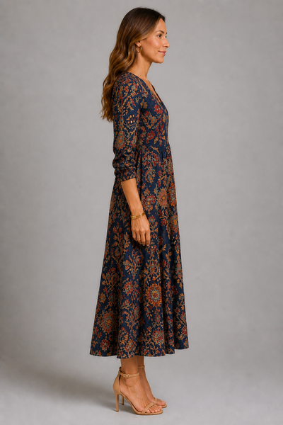 Herbstrosen-Kleid