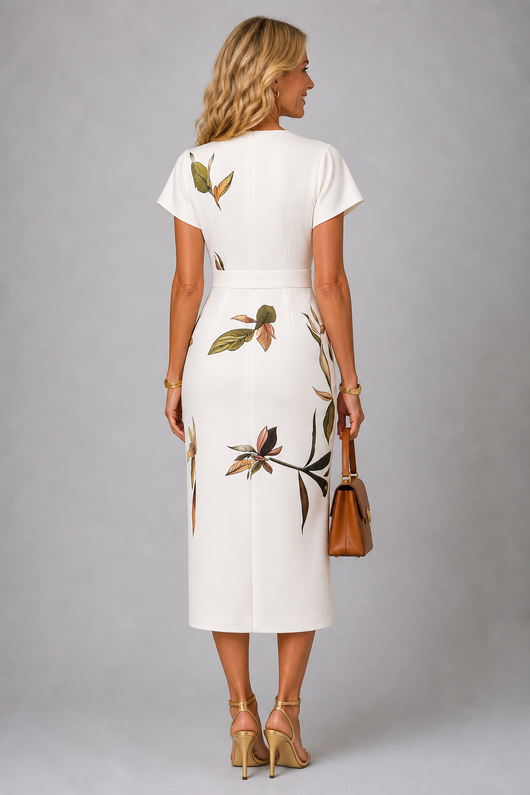 Elfenbein-Blumenkleid