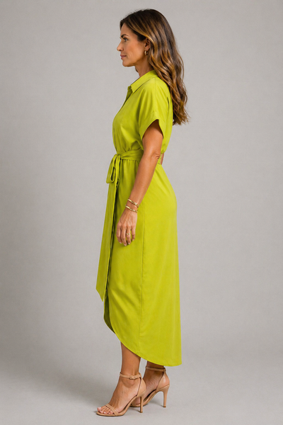 Luxuriöses Kleid in Limettengrün