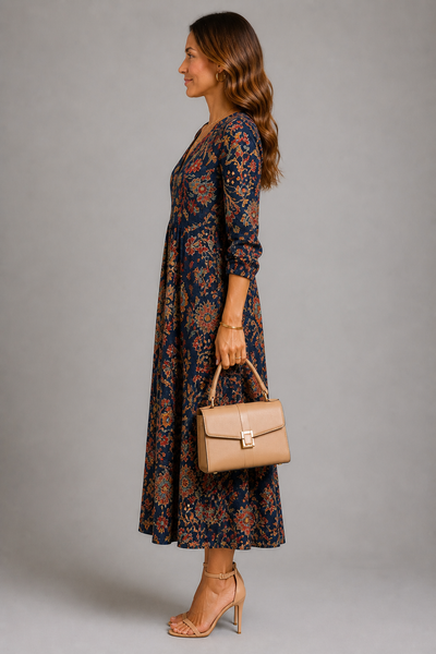 Herbstrosen-Kleid