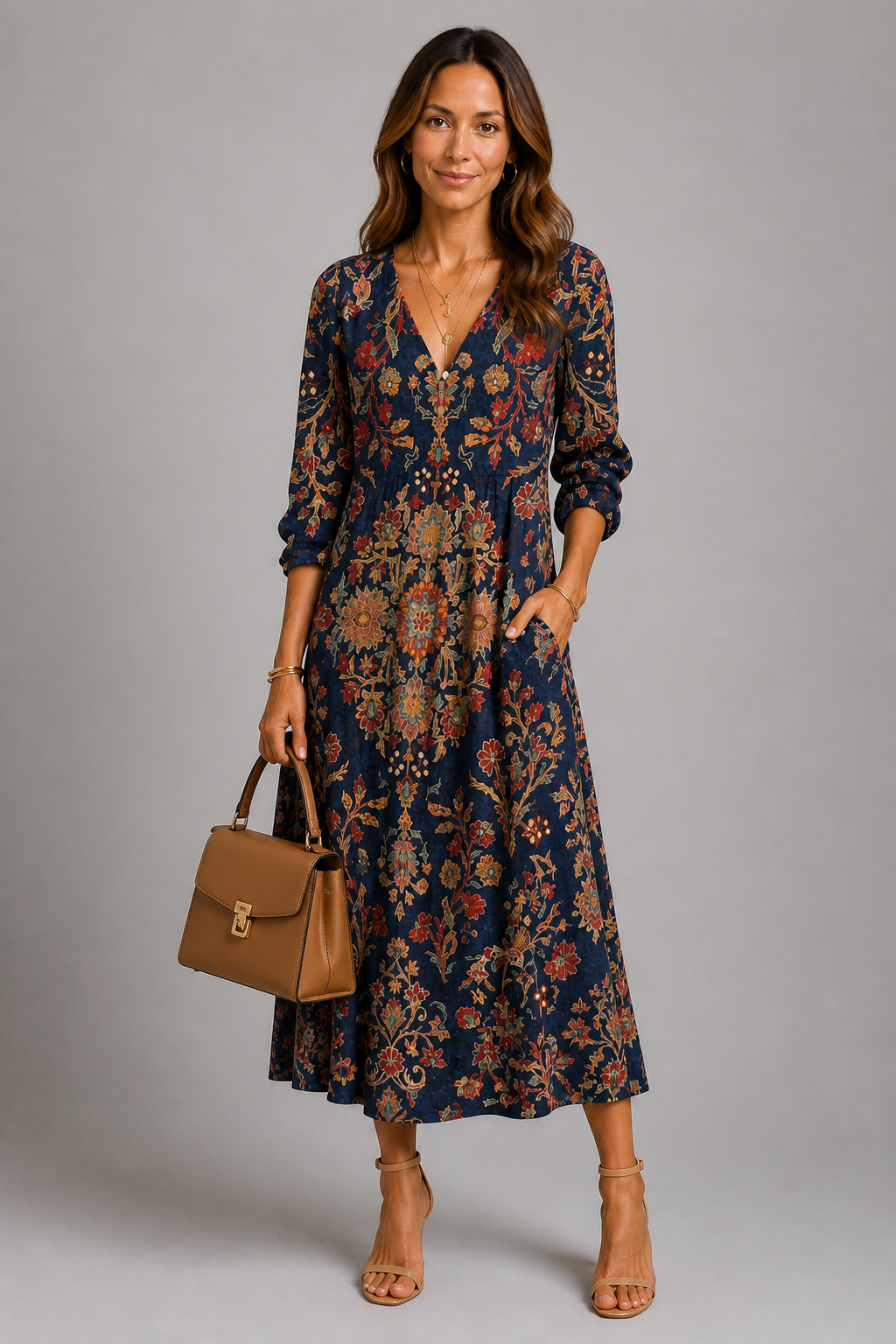 Herbstrosen-Kleid