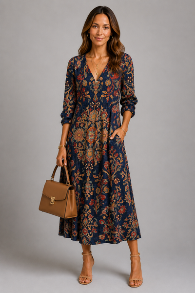 Herbstrosen-Kleid