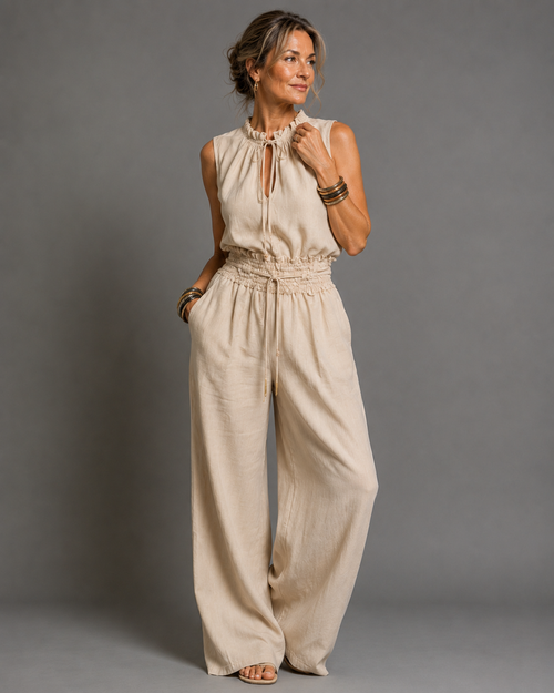 Jette Mouwloze Jumpsuit Met Wijde Pijpen