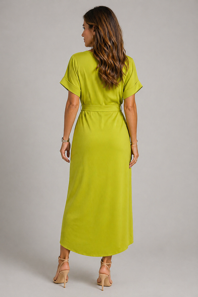 Luxuriöses Kleid in Limettengrün