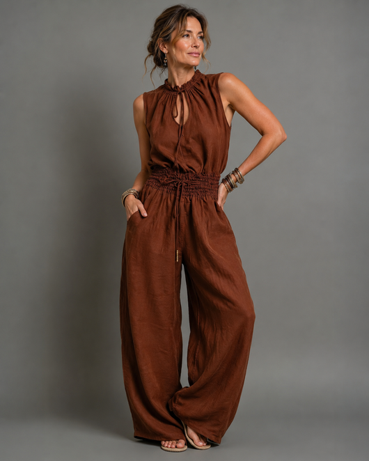 Jette Mouwloze Jumpsuit Met Wijde Pijpen